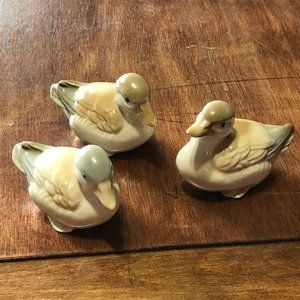 Vintage Homco Japan Porcelain Ducks lot of 3 Small 3"x4" Collectibles Home Decor